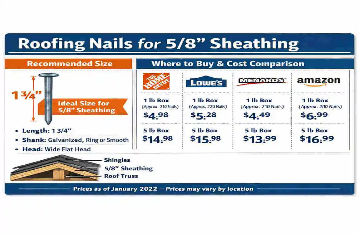 Perfect Roofing Nail Size for 5/8 Sheathing