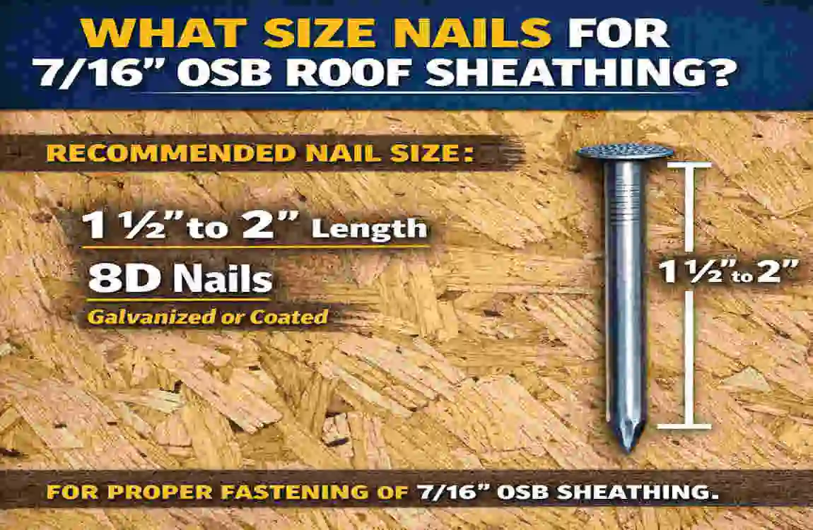 What Size Nails Should You Use for 7/16 OSB Roof?