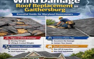 Wind Damage Roof Replacement in Gaithersburg