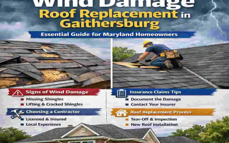Wind Damage Roof Replacement in Gaithersburg