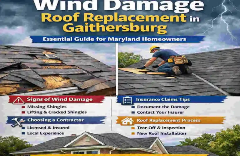 Wind Damage Roof Replacement in Gaithersburg