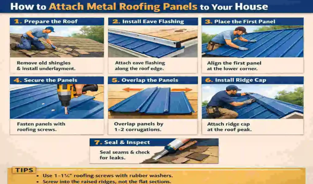 How to Attach Metal Roofing Panels