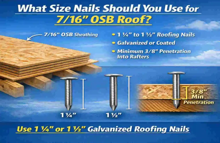 what size nails for 7 16 osb roof sheathing