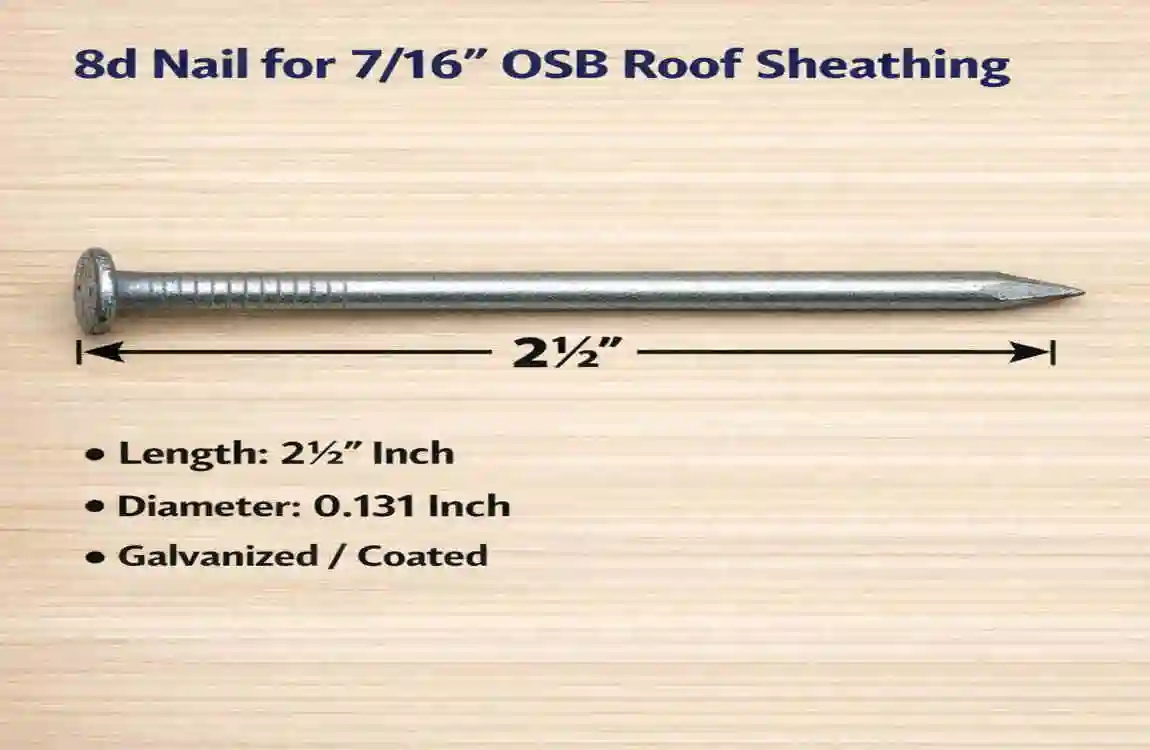 What Size Nails Should You Use for 7/16 OSB Roof?