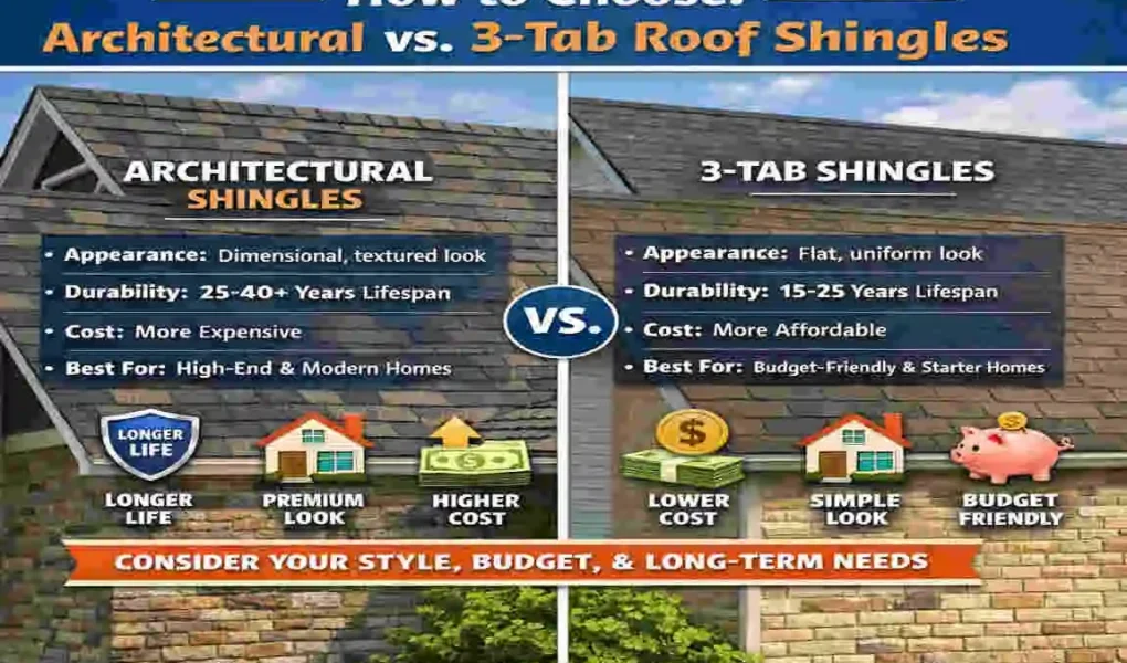 architectural roof shingles vs 3-tab
