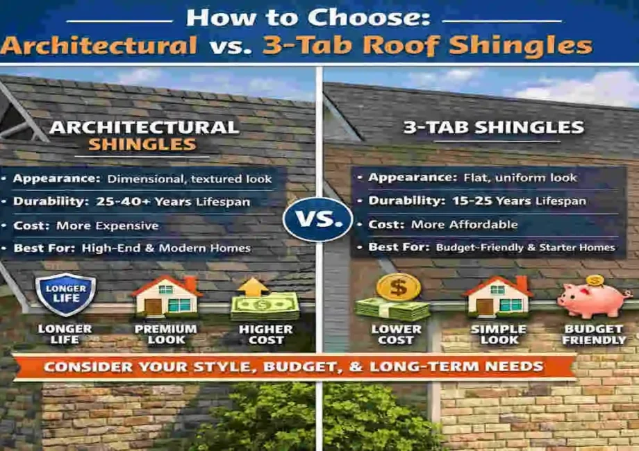 architectural roof shingles vs 3-tab