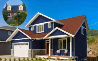 Blue House Red Roof