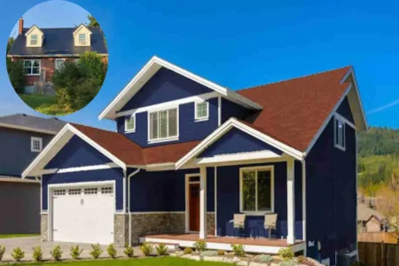 Blue House Red Roof