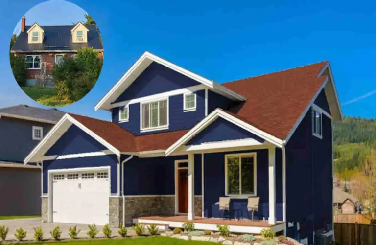 Blue House Red Roof