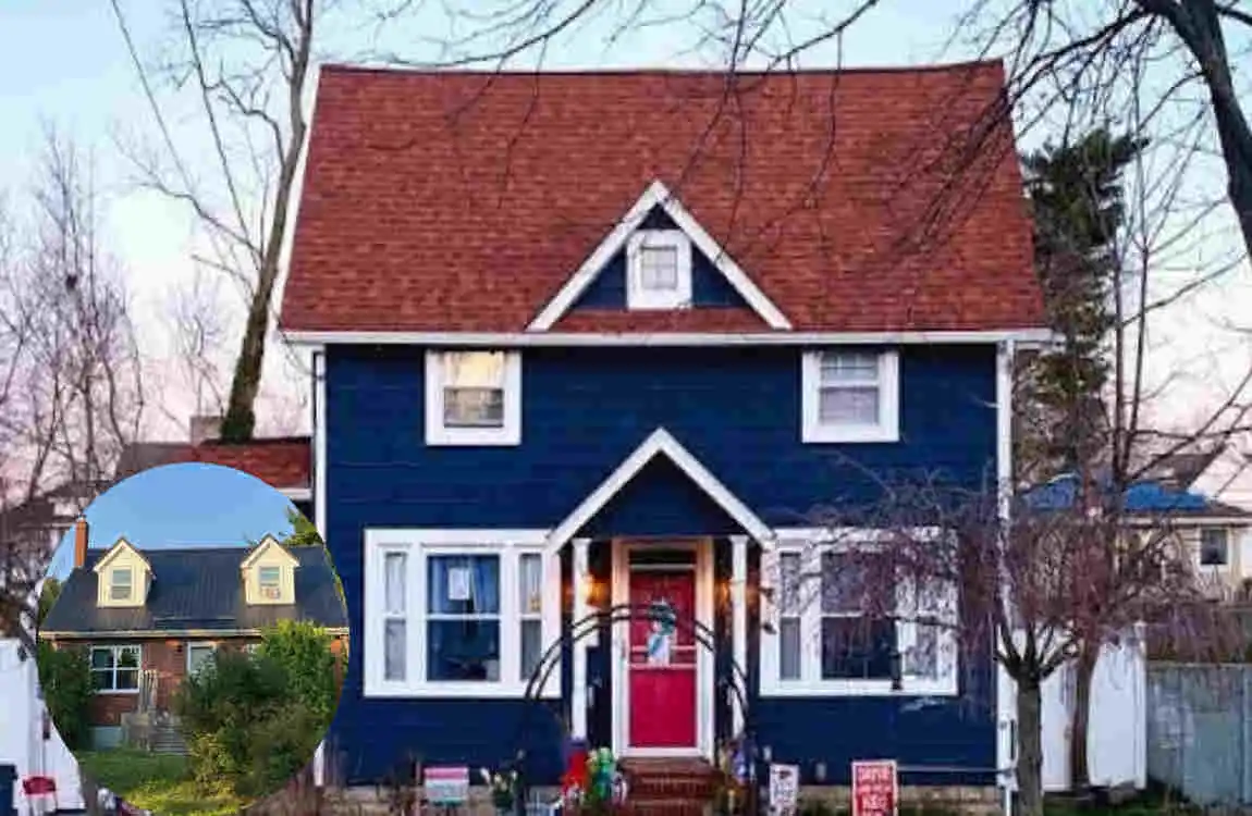 Blue House Red Roof