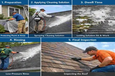 what exactly is soft-washing a roof