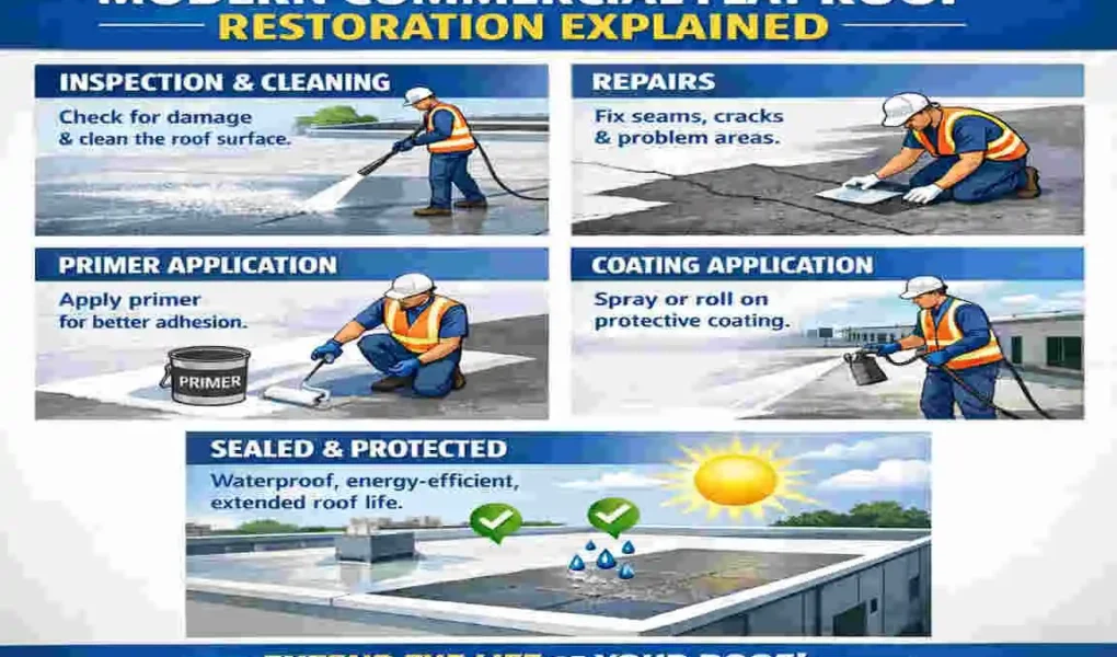 commercial flat roof restoration