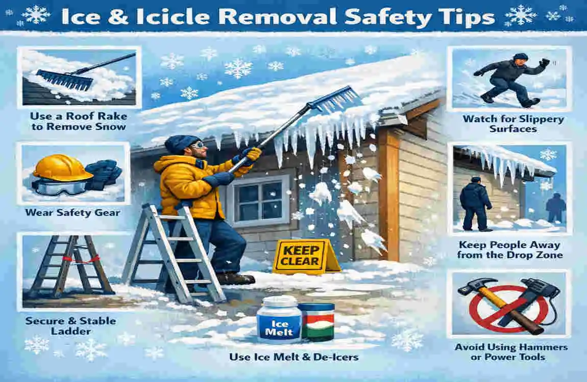 how to clean cold spike hanging from the roof