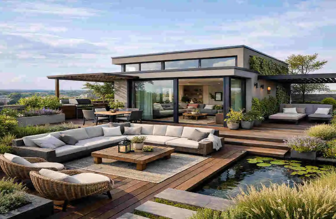 Roof Terrace Garden House Design