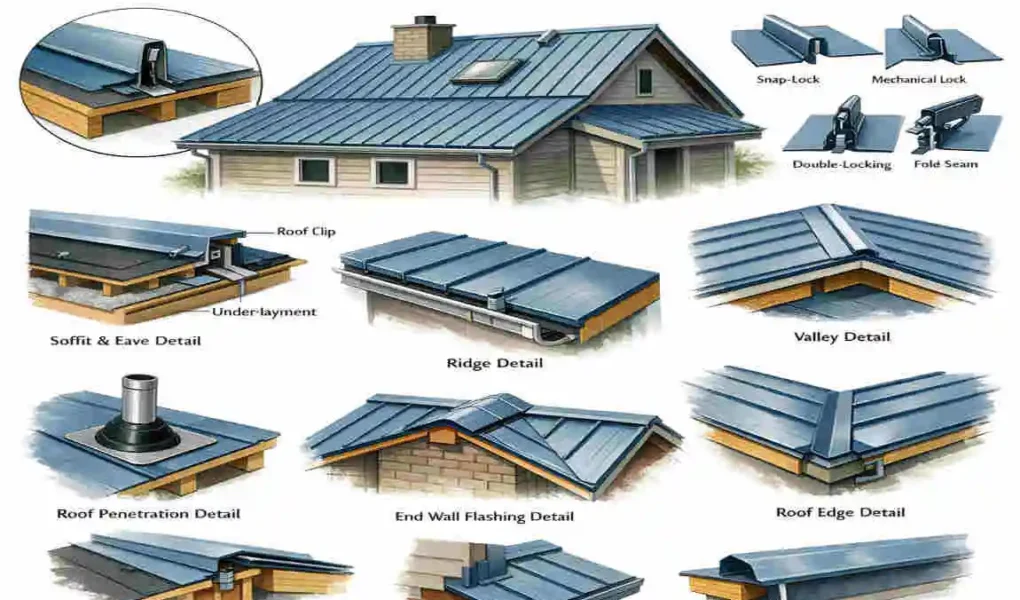 trapezoidal leg standing seam roof system