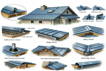 trapezoidal leg standing seam roof system
