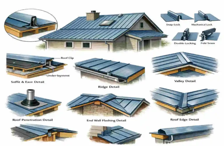 trapezoidal leg standing seam roof system