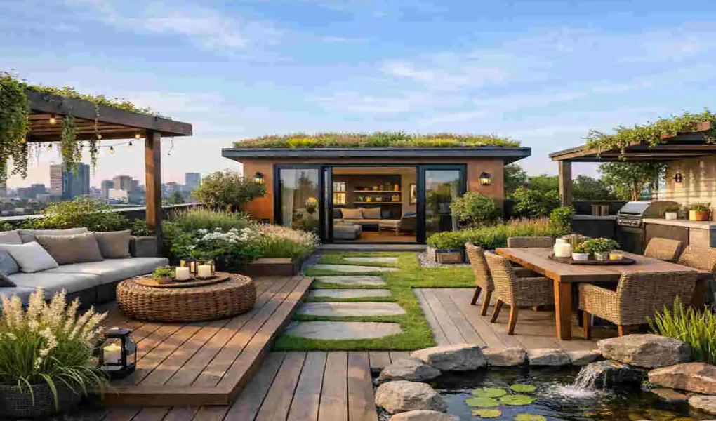 Roof Terrace Garden House Design