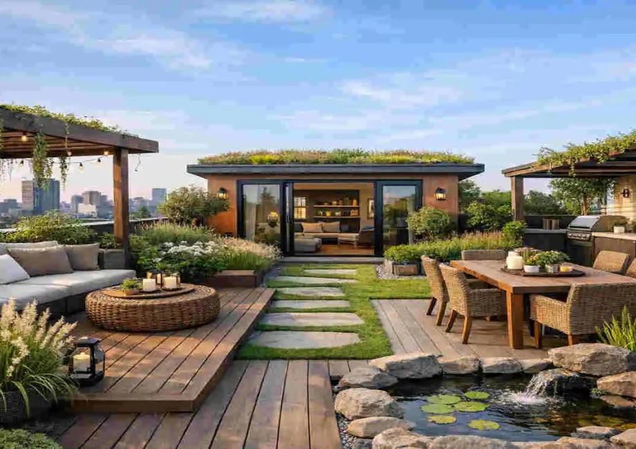 Roof Terrace Garden House Design