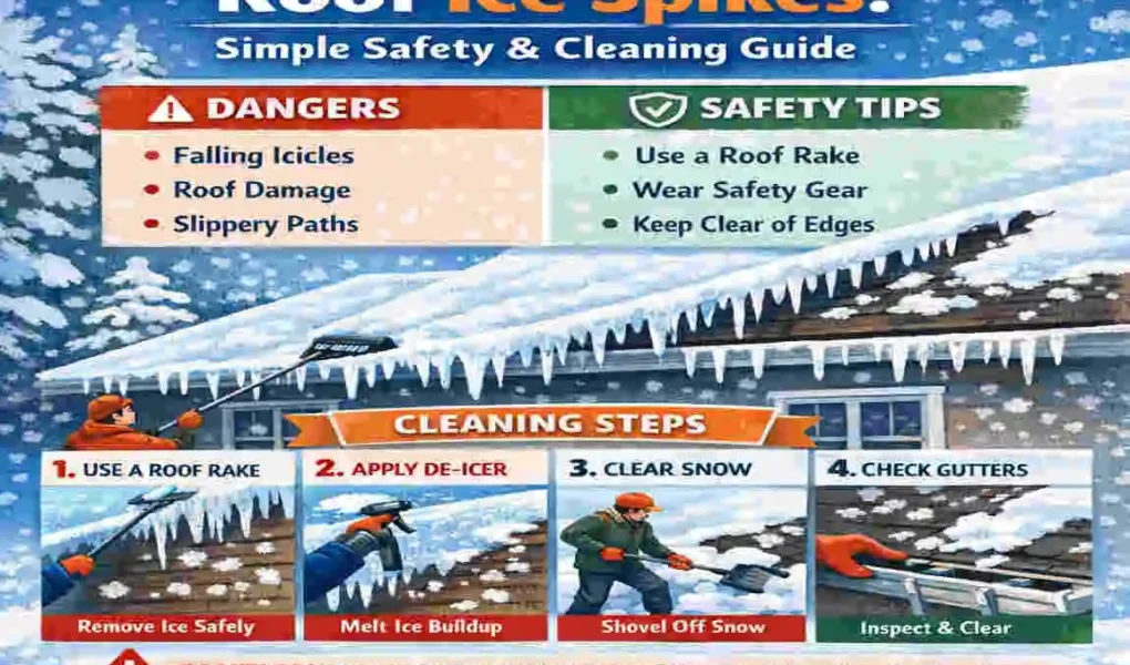 how to clean cold spike hanging from the roof