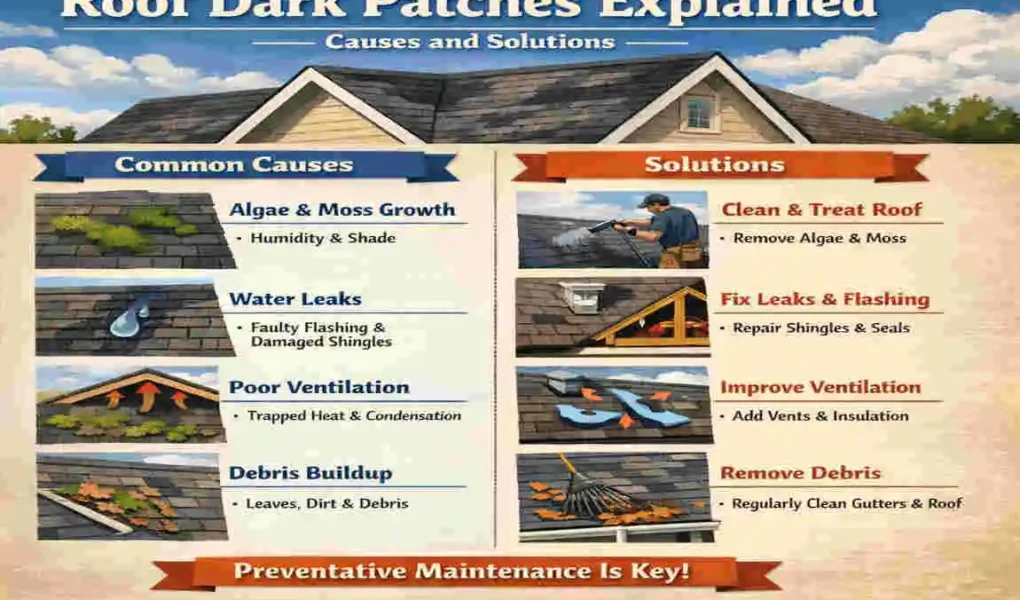 dark patch on roof home