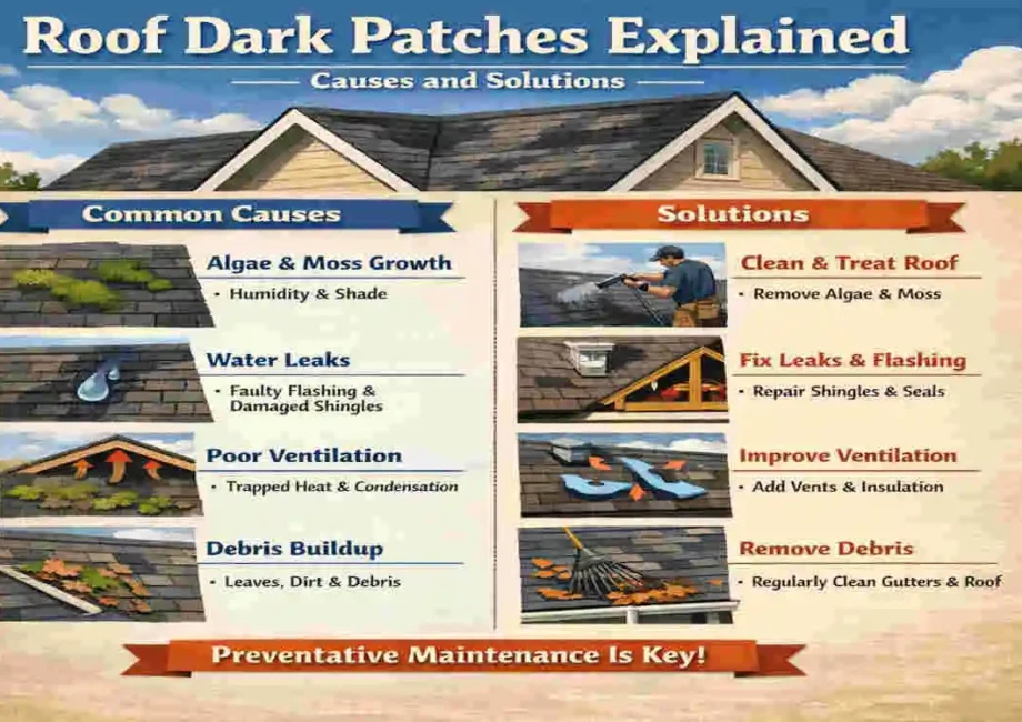 dark patch on roof home