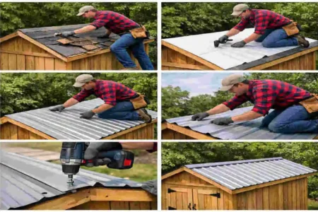 how to install metal roofing on a shed