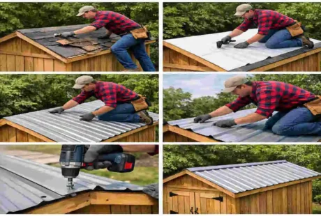 how to install metal roofing on a shed