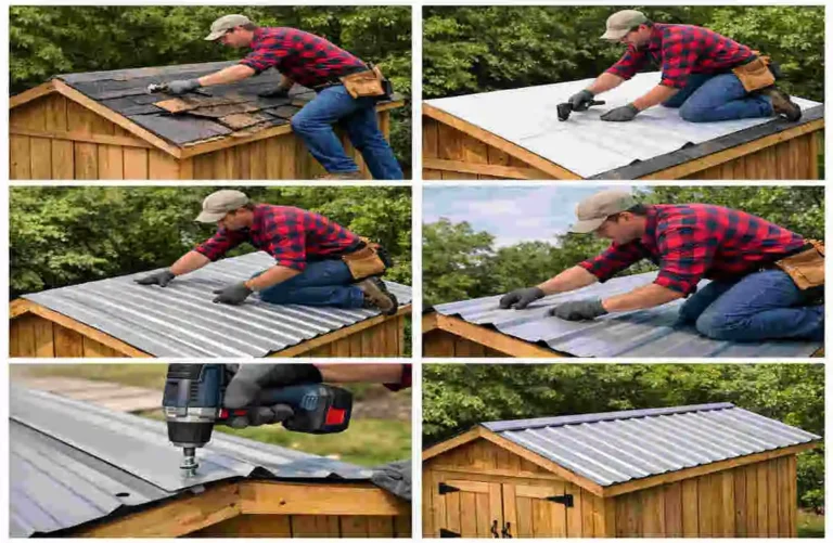 how to install metal roofing on a shed
