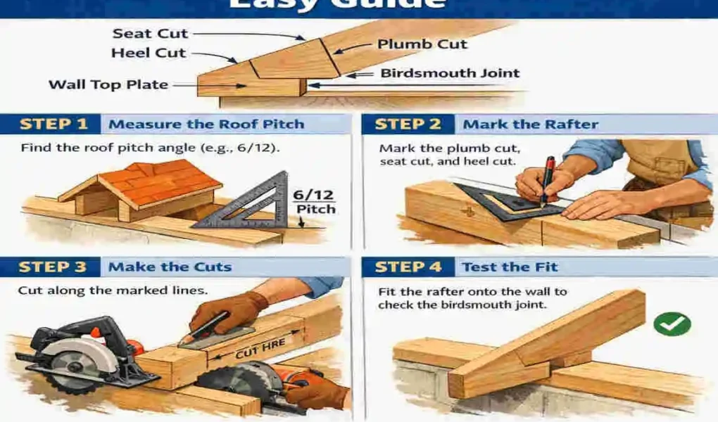 cutting birdsmouth on roof rafters