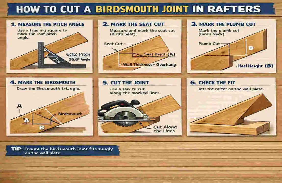 cutting birdsmouth on roof rafters