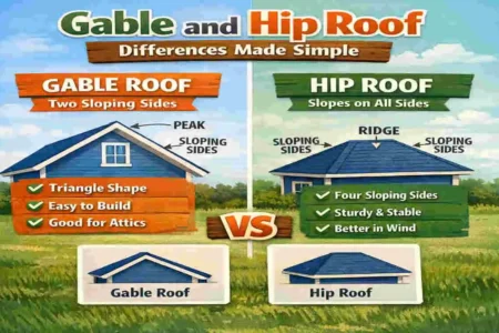 difference between gable and hip roof
