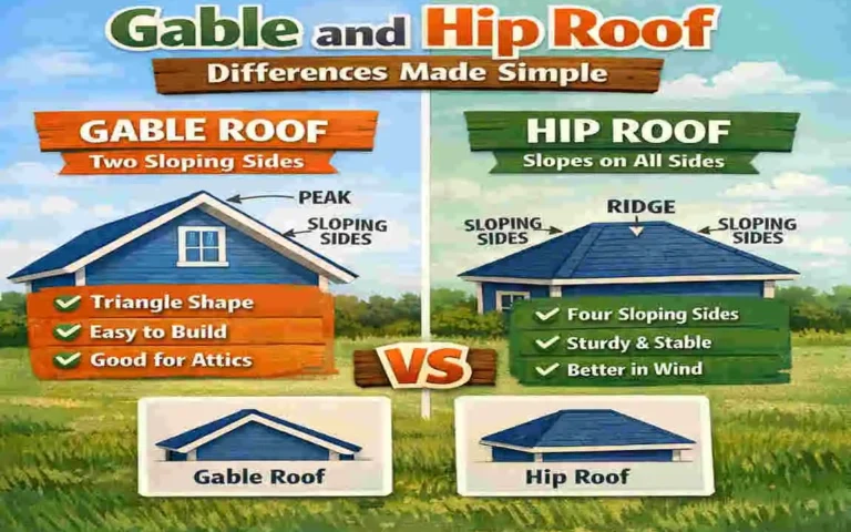 difference between gable and hip roof