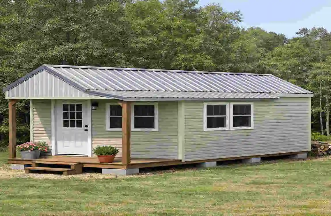 Metal Roofing on a Mobile Home Style Shed: