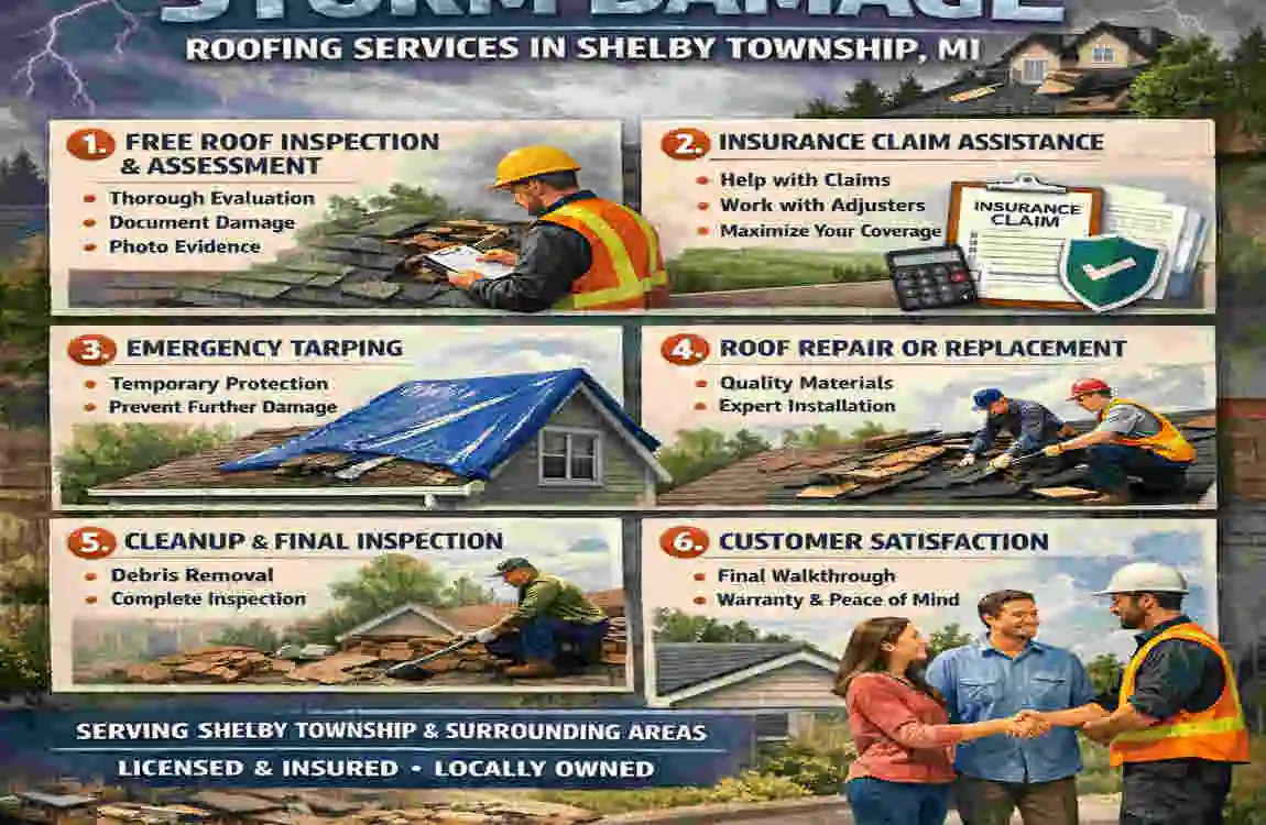 Storm Damage Roofing in Shelby Township