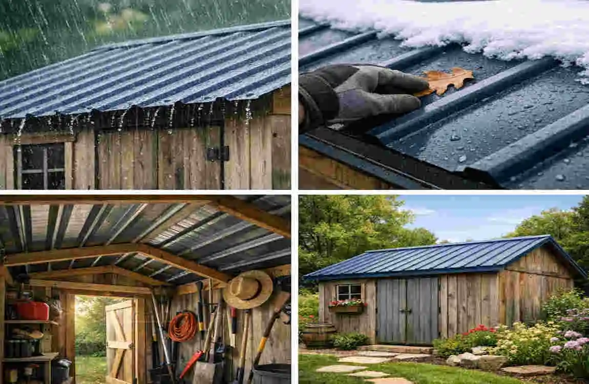 how to install metal roofing on a shed