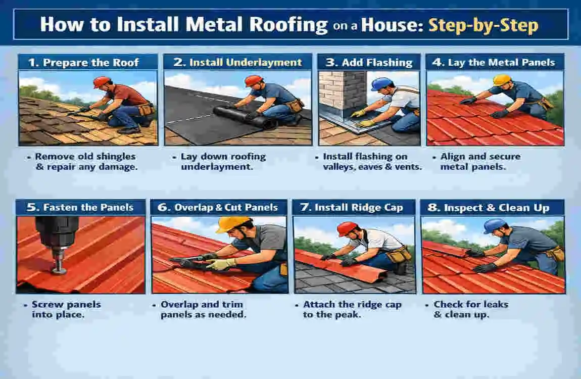 how to install metal roofing on a house