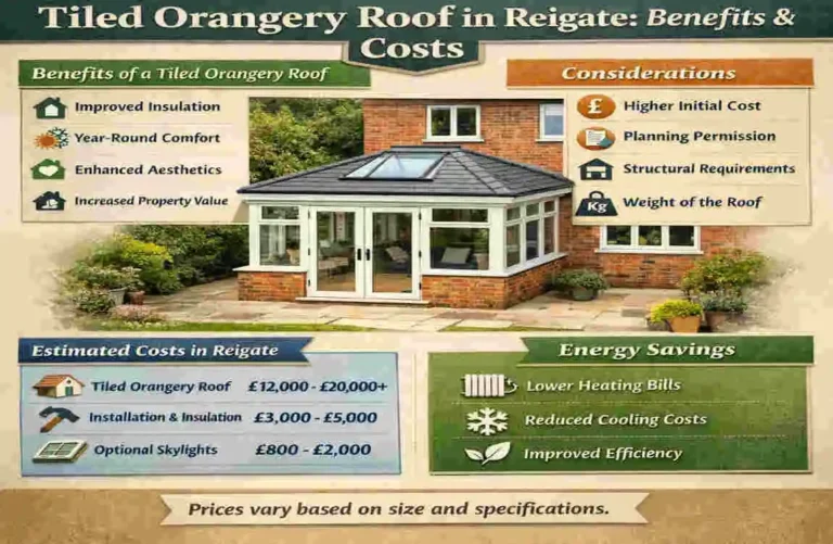 tiled orangery roof in reigate