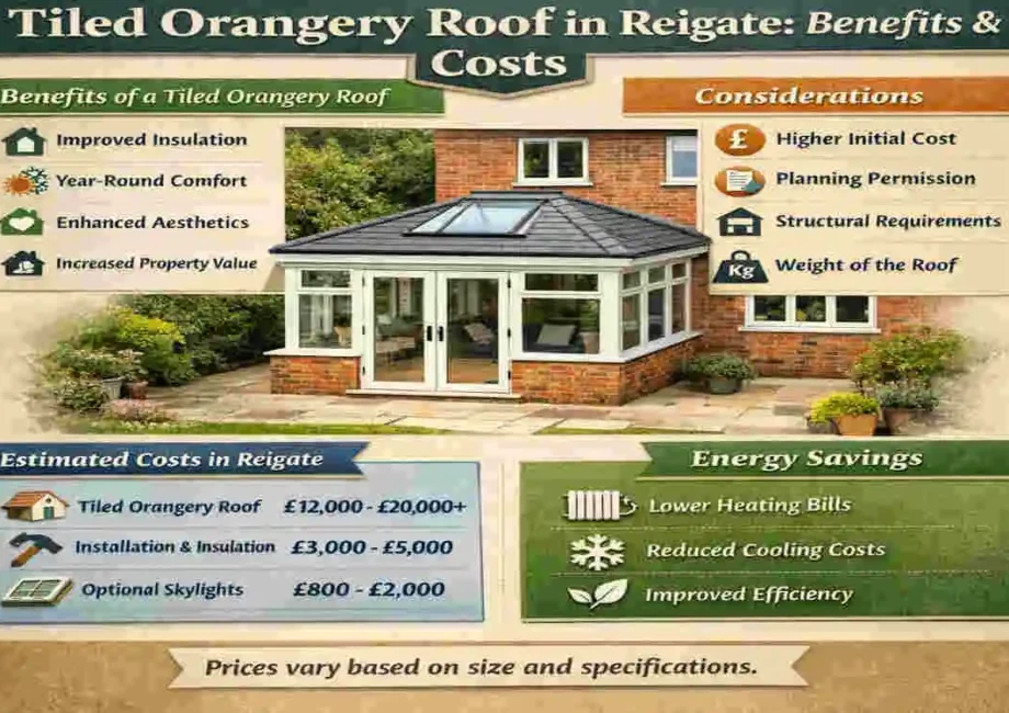 tiled orangery roof in reigate