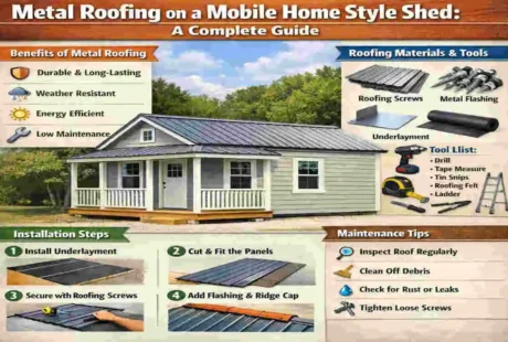 Metal Roofing on a Mobile Home Style Shed: