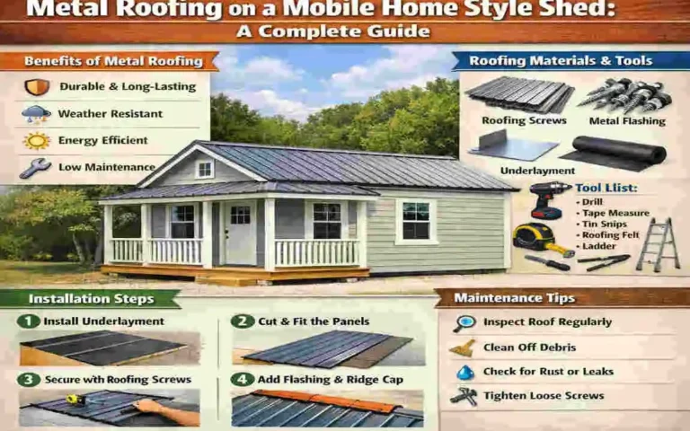 Metal Roofing on a Mobile Home Style Shed: