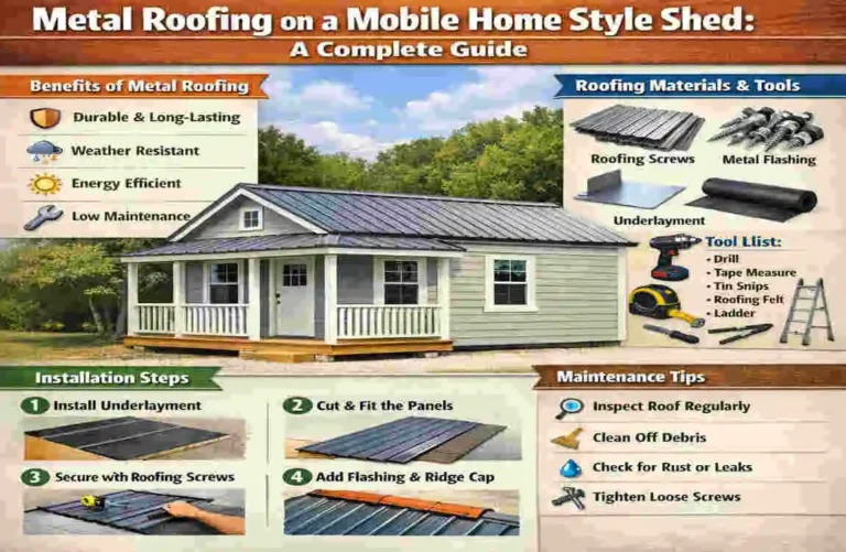 Metal Roofing on a Mobile Home Style Shed: