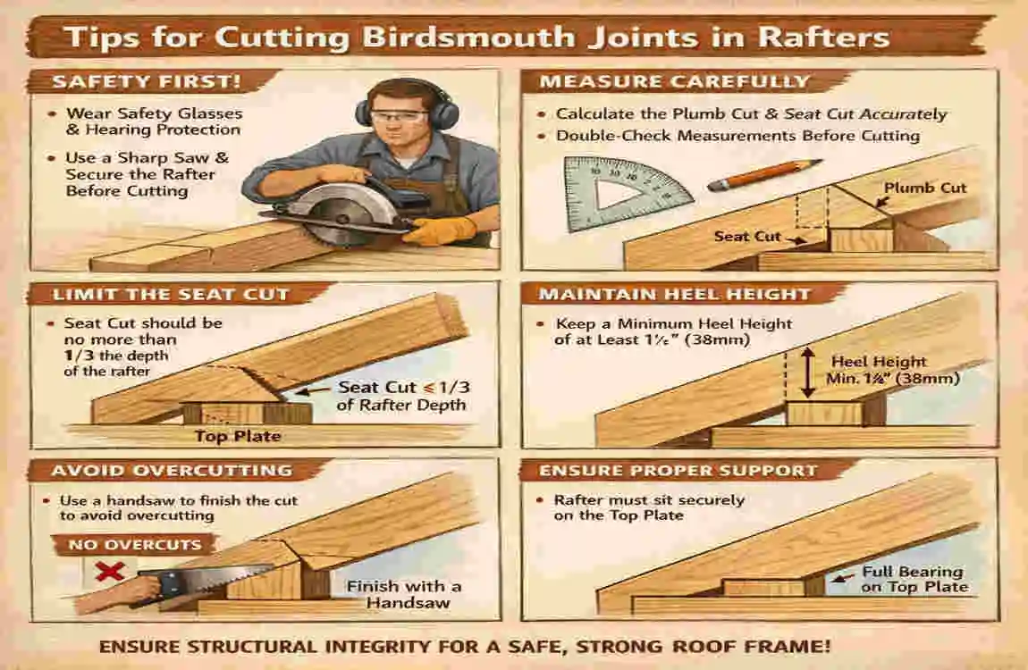 cutting birdsmouth on roof rafters