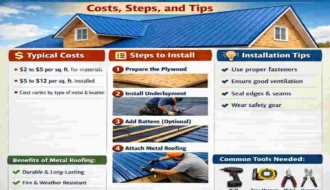 how to install metal roofing panels on plywood cost