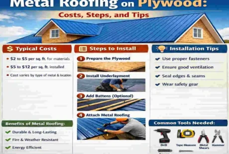 how to install metal roofing panels on plywood cost