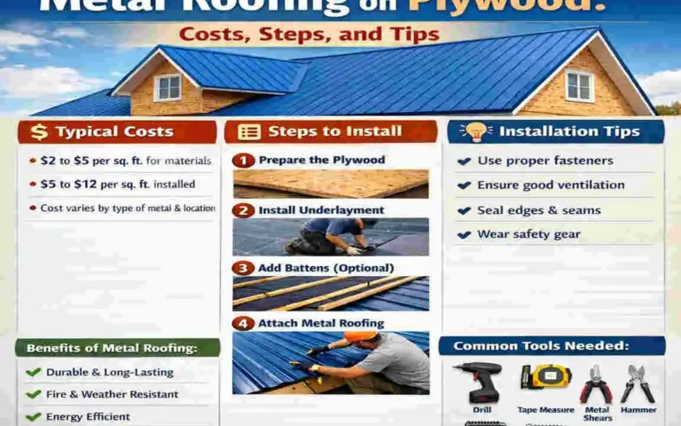 how to install metal roofing panels on plywood cost