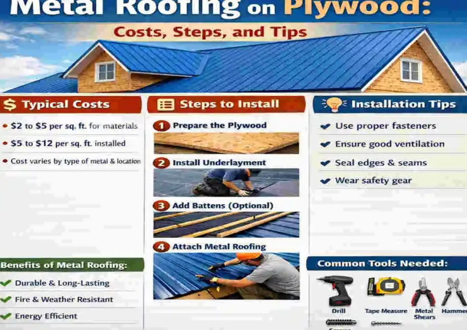 how to install metal roofing panels on plywood cost